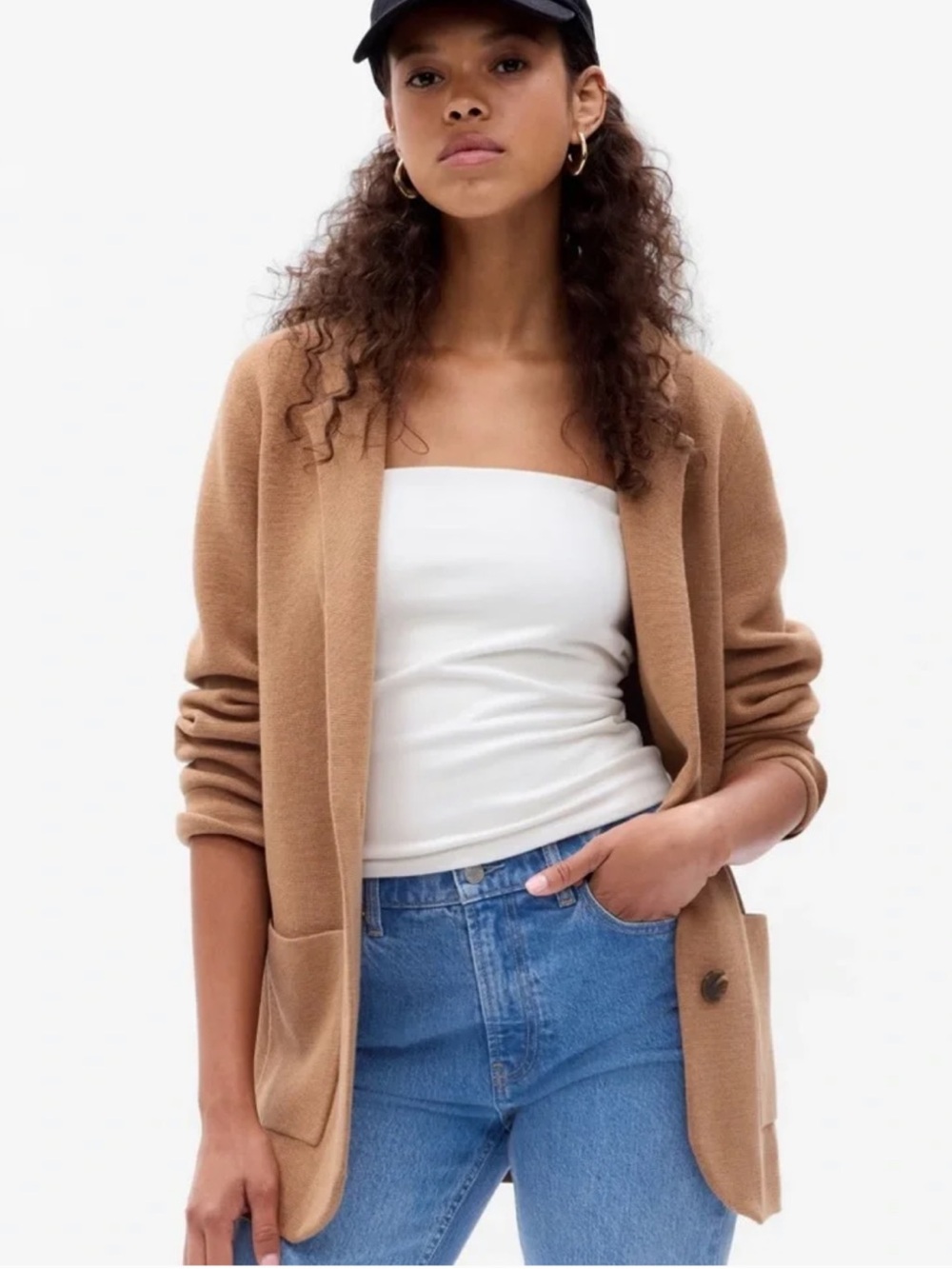 GAP Camel Sweater Blazer Jacket Size XL